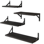 4 Pcs Wooden Wall Shelves Two Colours Set | StorageOZ