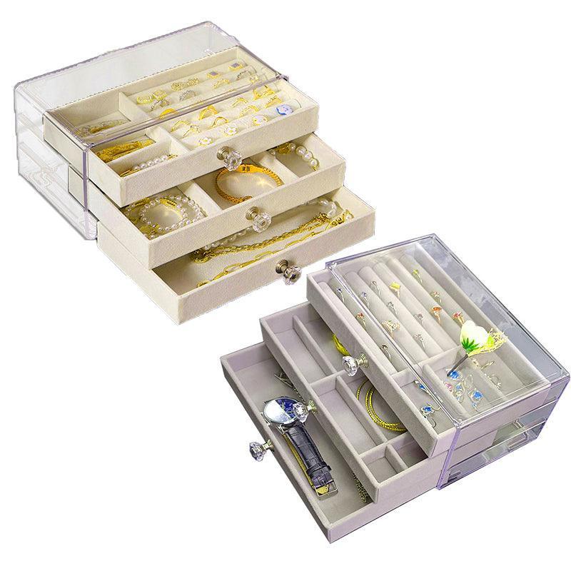 Acrylic Jewellery Drawer in Beige or Grey | StorageOZ