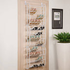 Over Door 12 Tier Shoe Rack White 181cm Tall