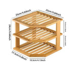 Bamboo 3 Tier Corner Kitchen Shelf Organiser | StorageOZ
