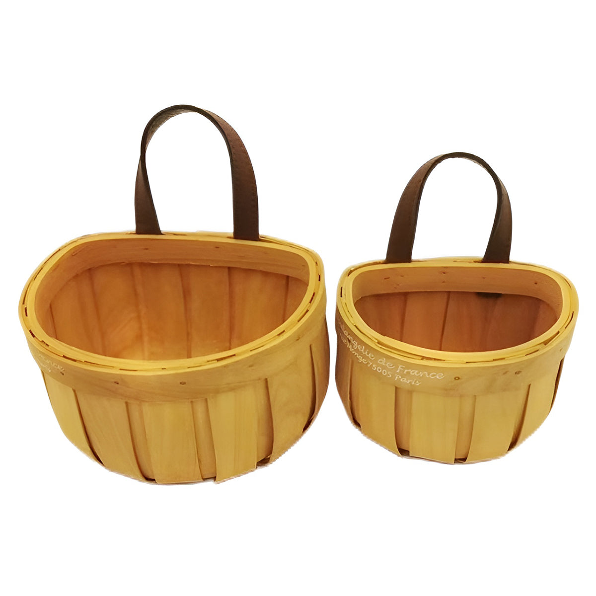 Yellow Woven Wall Basket in Two Sizes Set | StorageOZ