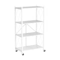 Foldable 4 Tier Kitchen Storage Rack on Wheels