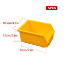 5 Pcs Yellow Hopper Parts Bins Set Organiser | StorageOZ