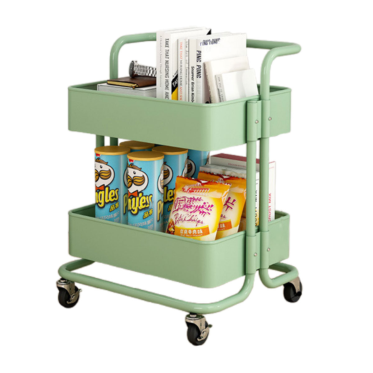 2 Tier Trolley Storage Rack Two Colours Set | StorageOZ