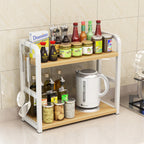 2 Tier Kitchen Storage Rack Floor Standing 50 x 42 x 14cm Spice Seasoning Shelf
