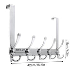 5 Hook Stainless Steel Over Door Coat Rack | StorageOZ