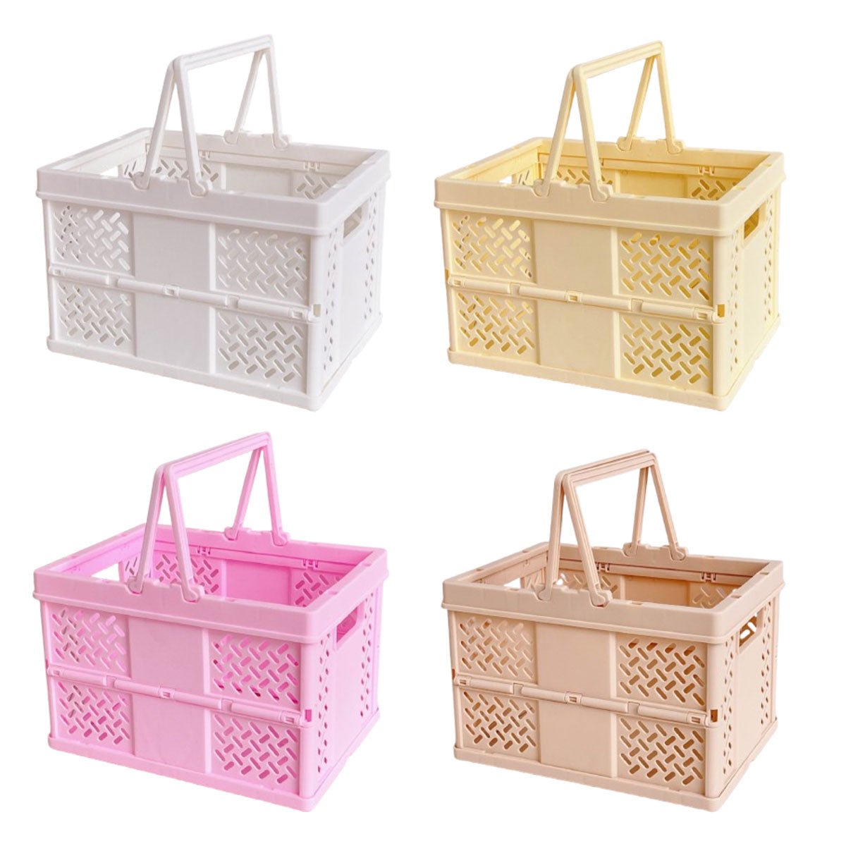 Foldable Plastic Storage Basket Four Colours | StorageOZ