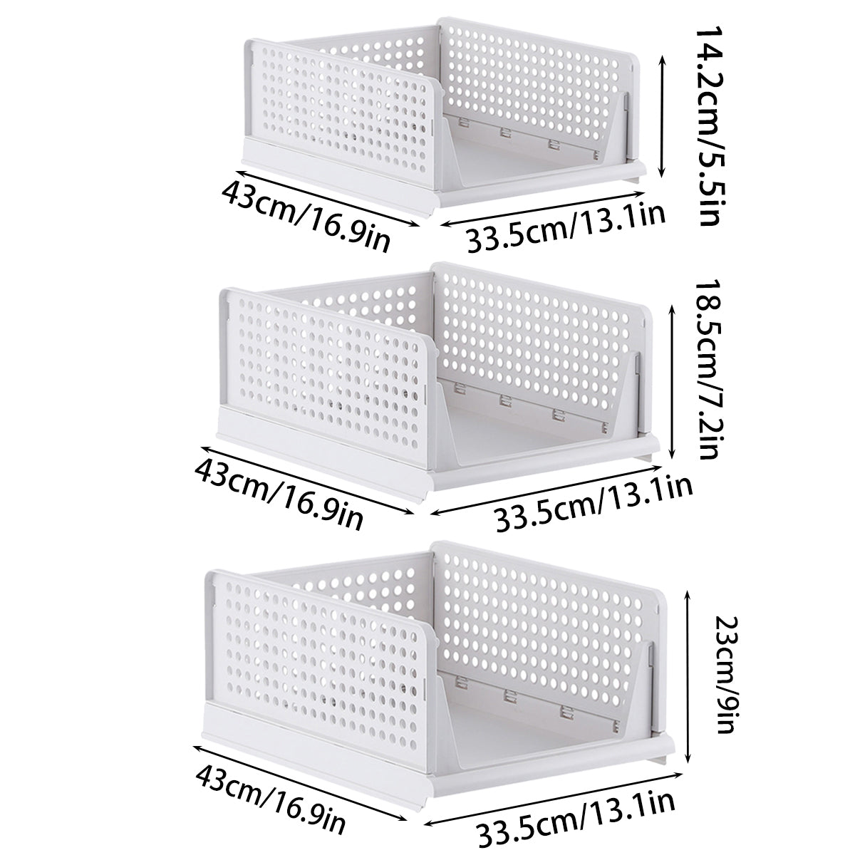 Stackable Drawer Clothes Baskets Three Sizes | StorageOZ