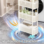 Pull Out Narrow Storage Cart Two Colours | StorageOZ