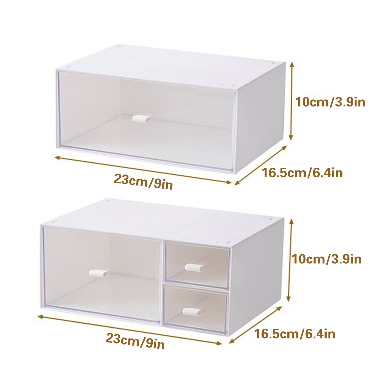 Clear Desktop Drawer Box One or Three Set | StorageOZ