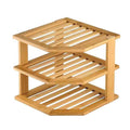Bamboo 3 Tier Corner Kitchen Shelf Organiser | StorageOZ