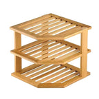 Bamboo 3 Tier Corner Kitchen Shelf Organiser | StorageOZ