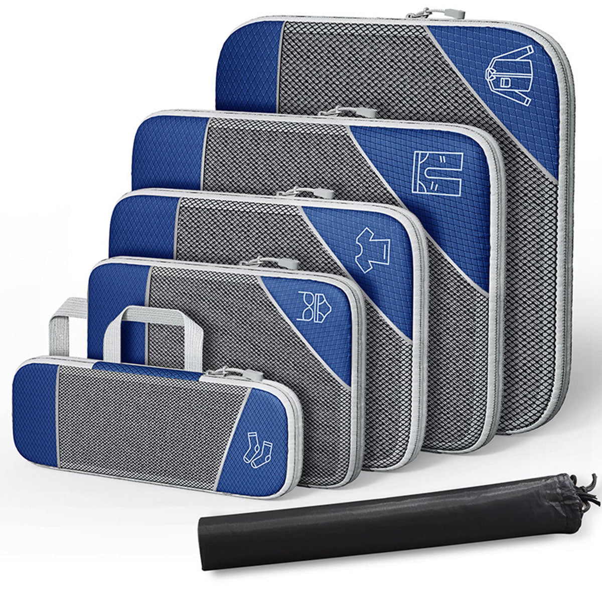 6 Pcs Compression Packing Cubes Three Colours | StorageOZ