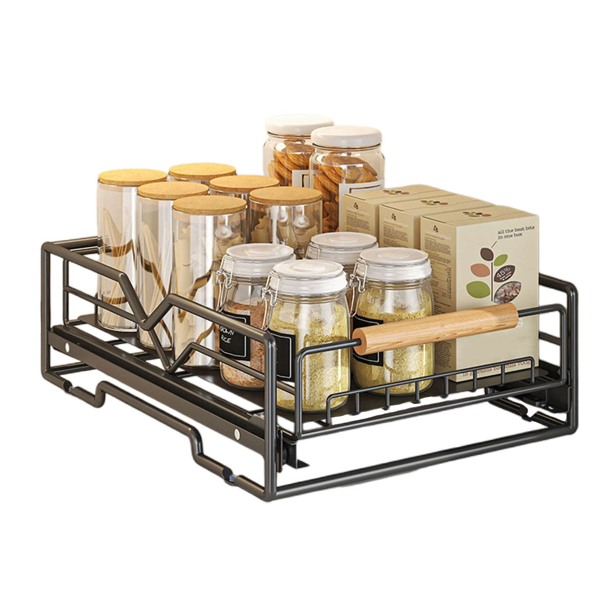 Pull Out Kitchen Cabinet Rack Two Colours | StorageOZ