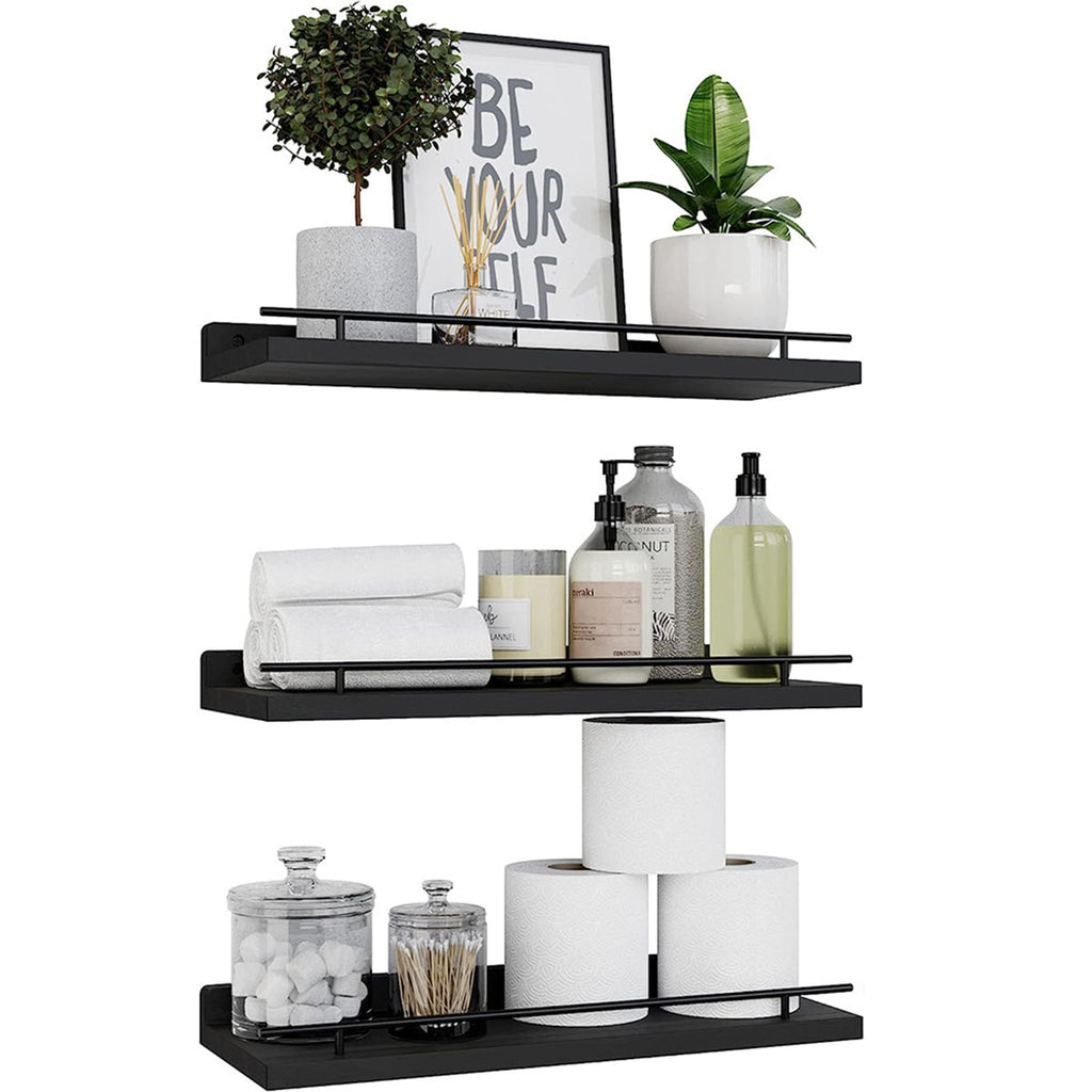 3 Pcs Wooden Wall Shelves Three Colours Set | StorageOZ