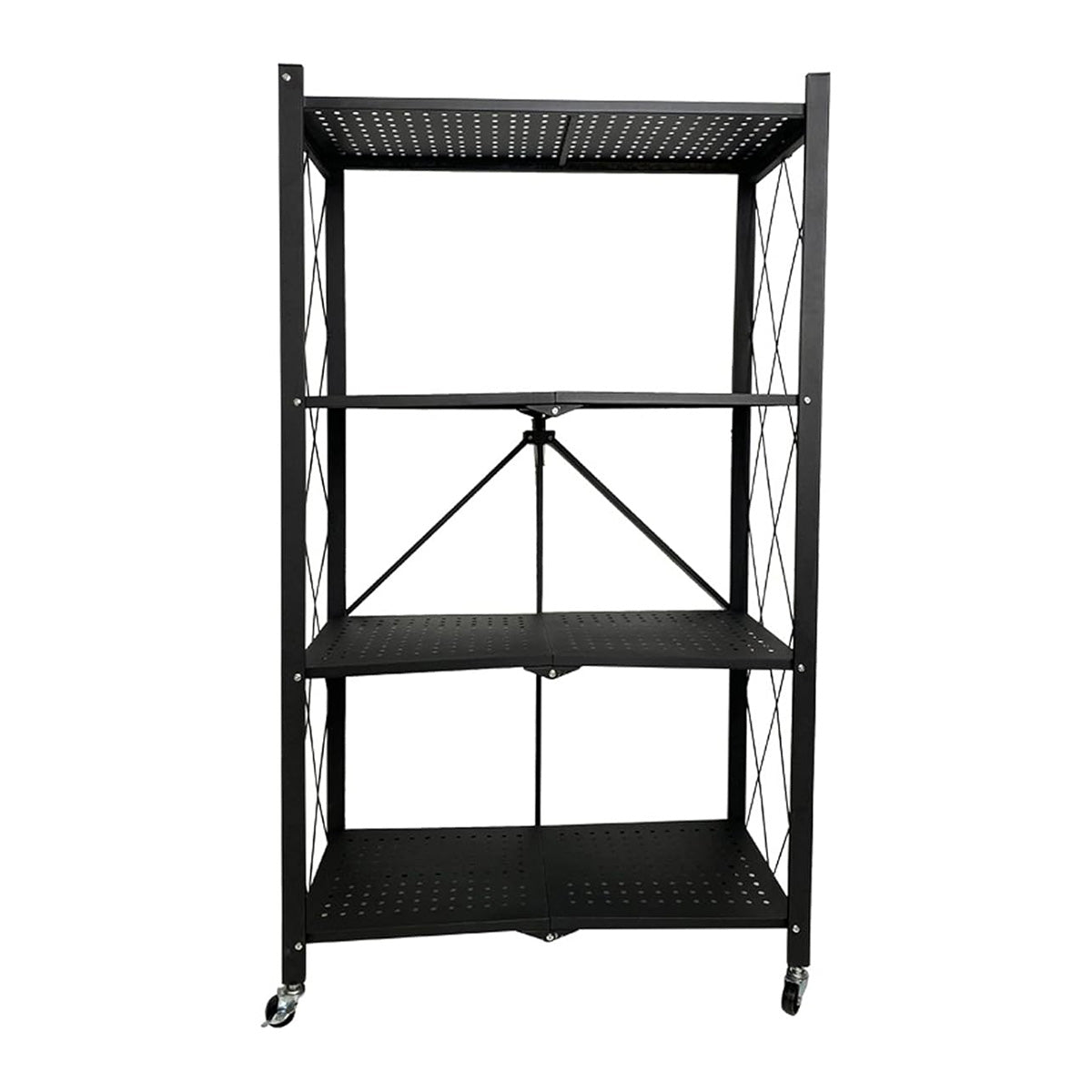 Foldable 4 Tier Kitchen Storage Rack on Wheels
