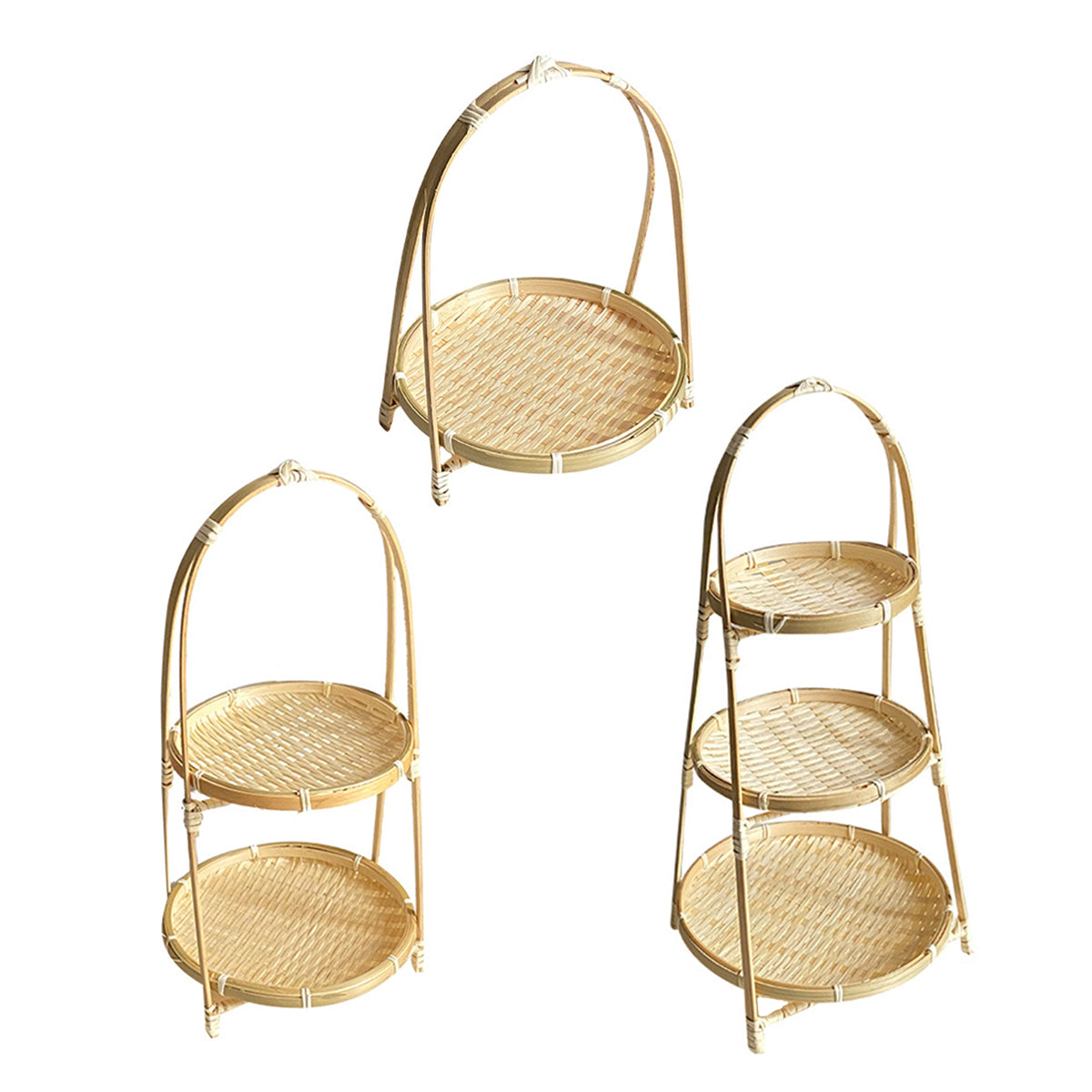 Bamboo Serving Basket in One to Three Tiers | StorageOZ