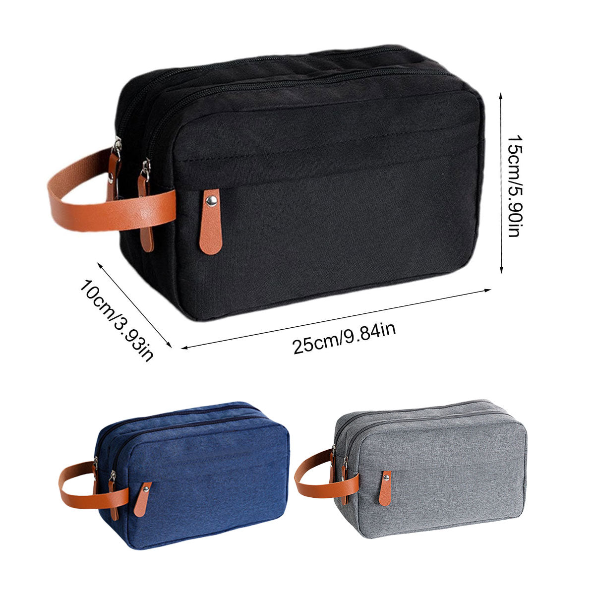 Toiletry Bag with Two Compartments Three Colours | StorageOZ