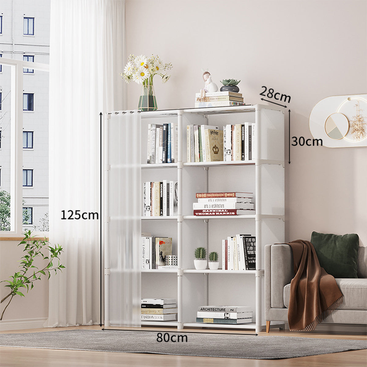 Curtained Modular Storage Shelf Four Layouts | StorageOZ
