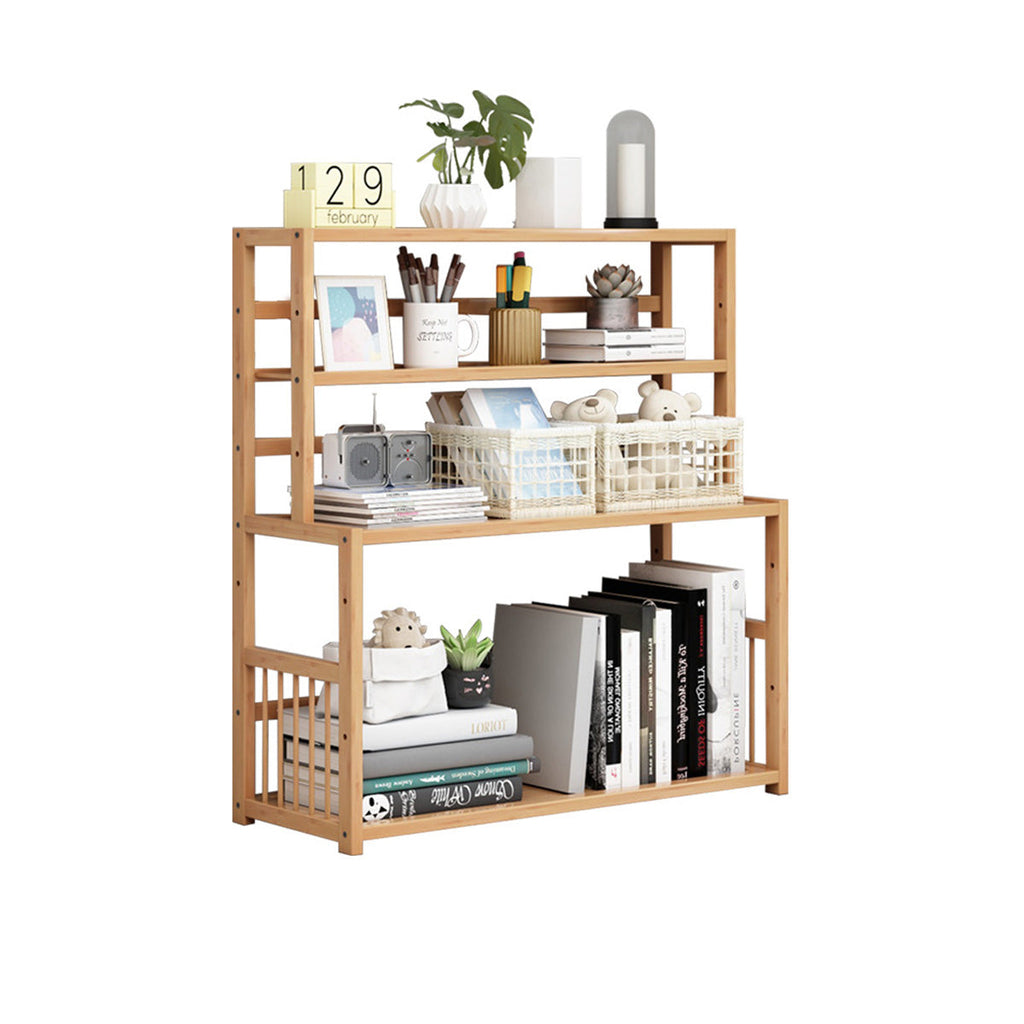 Bamboo Desktop Bookshelf Organiser 60x23x66cm