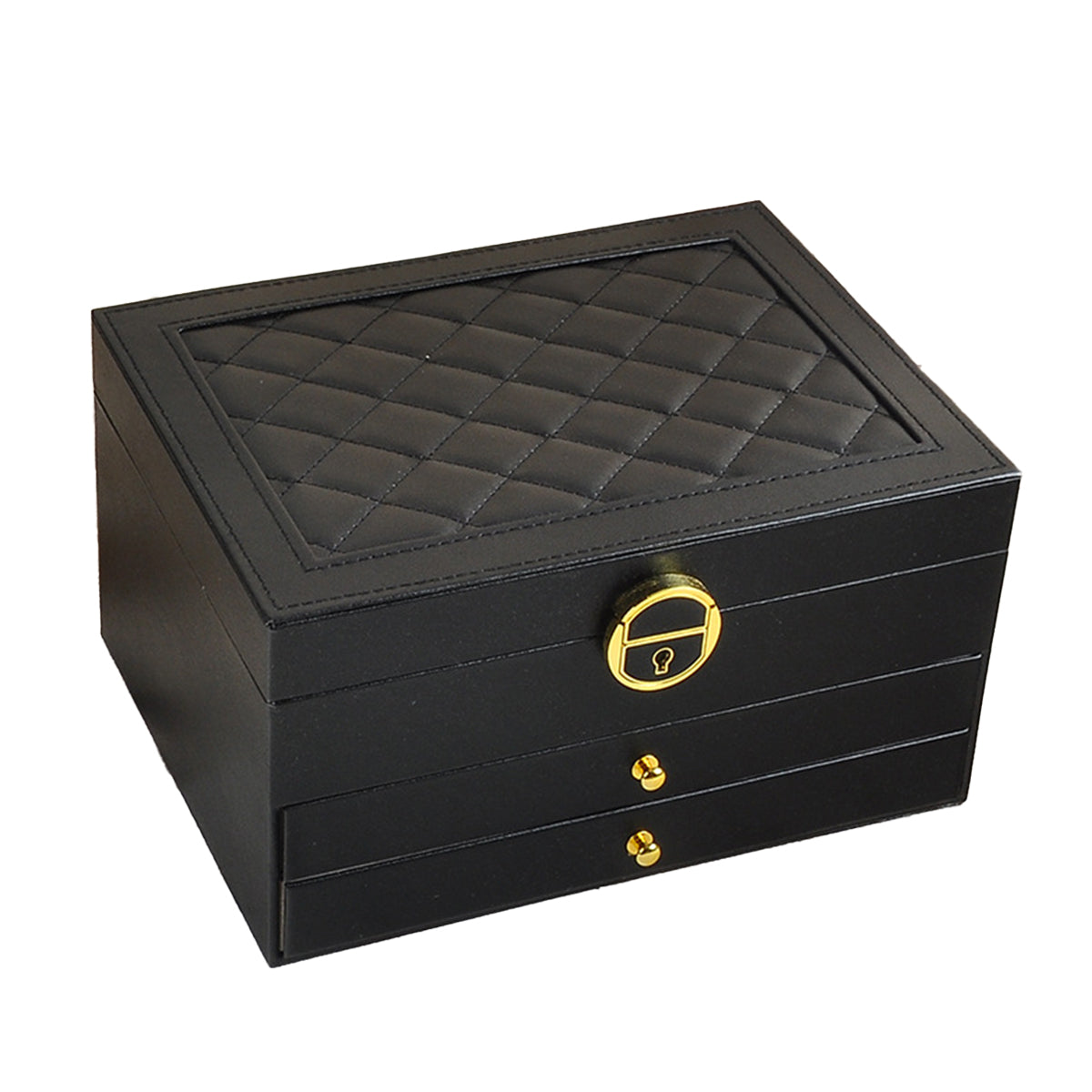 3 Layer Leather Jewellery Box Two Colours | StorageOZ