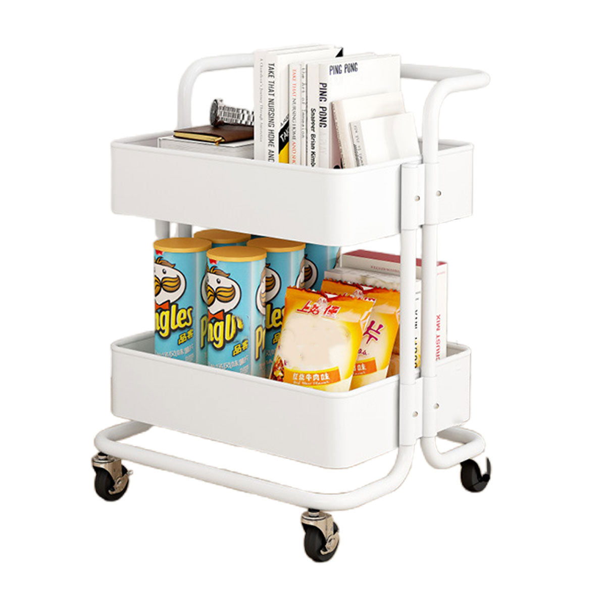 2 Tier Trolley Storage Rack Two Colours Set | StorageOZ