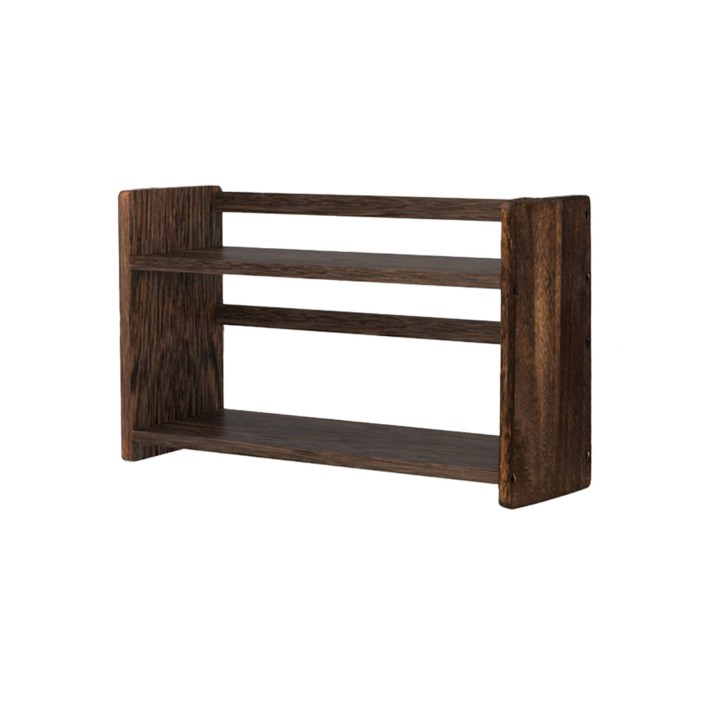 Solid Wood Book Stand Two Brown Tones Set | StorageOZ