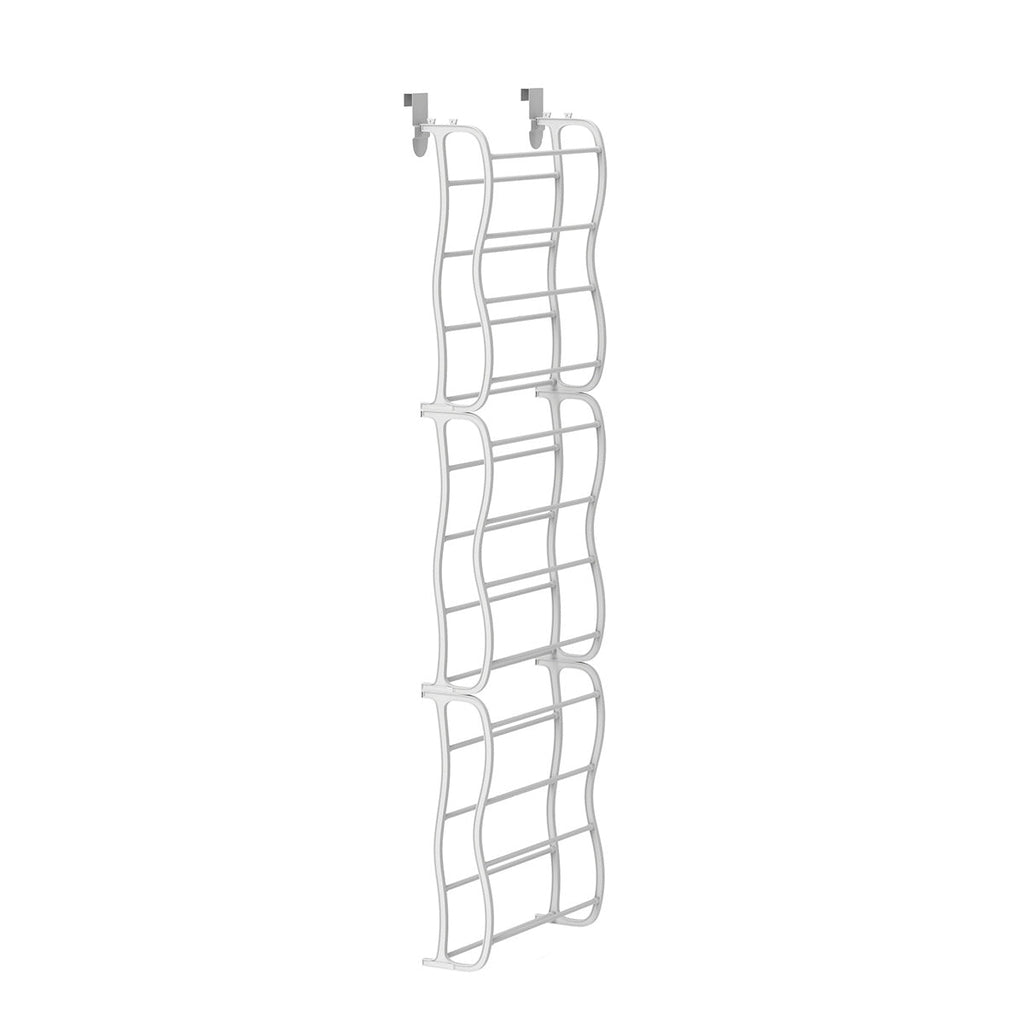 Over Door 12 Tier Shoe Rack White 181cm Tall
