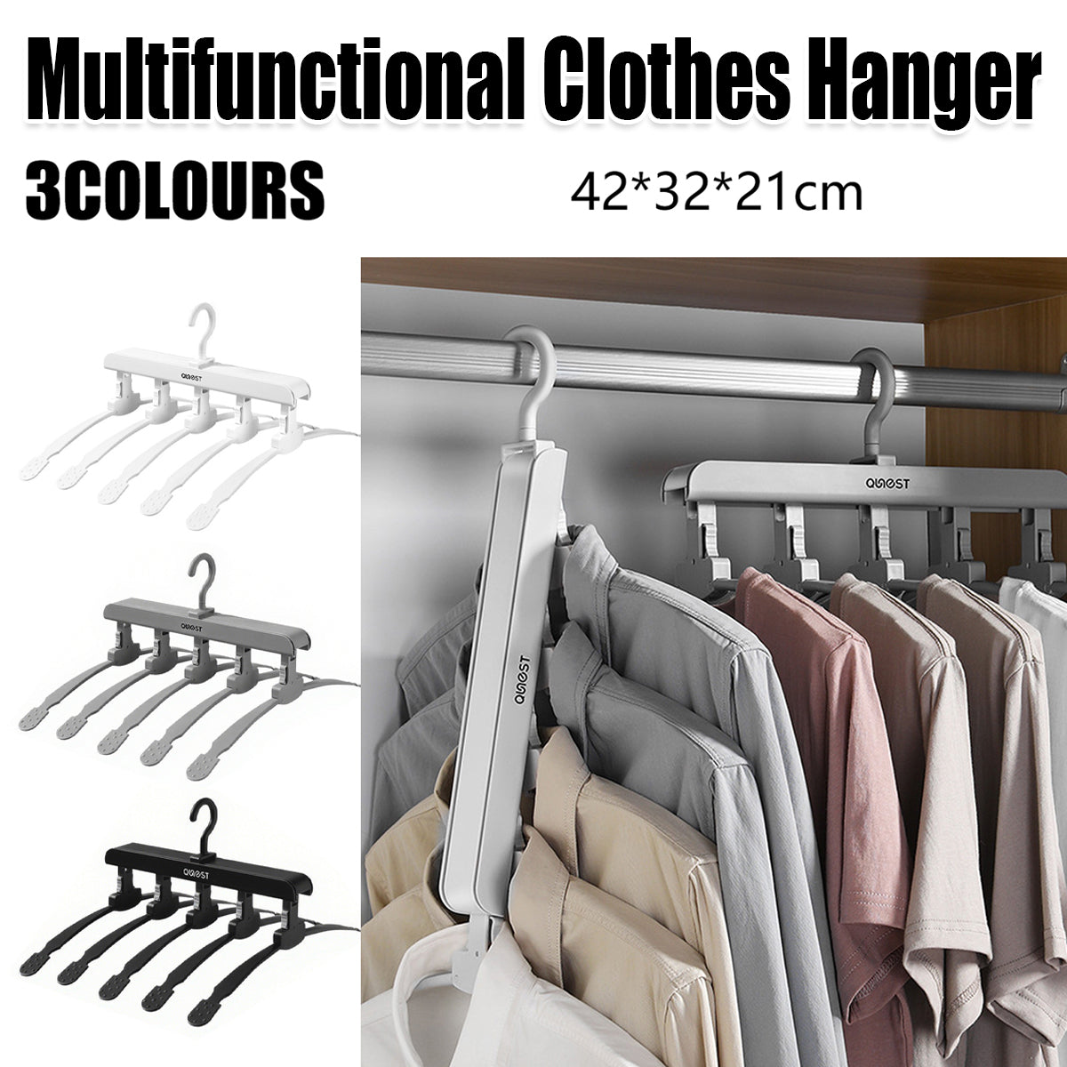 Folding Clothes Hanger in Three Colours Set | StorageOZ