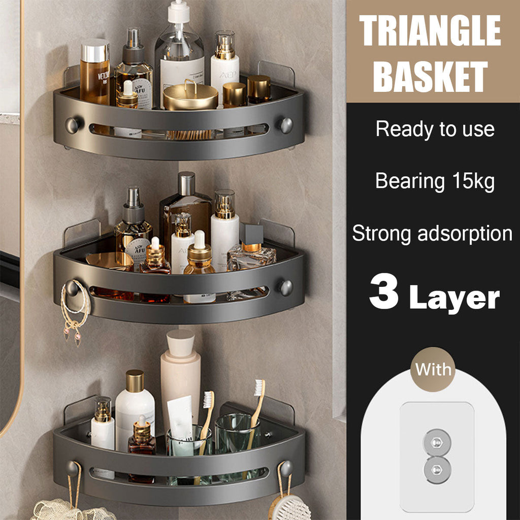 3 Tier Triangle Bathroom Rack Two Colours | StorageOZ