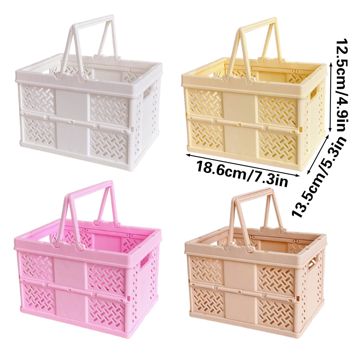 Foldable Plastic Storage Basket Four Colours | StorageOZ