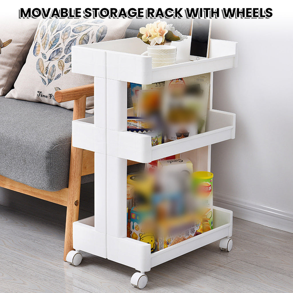 3 Tier Rolling Bathroom Cart Two Widths Set | StorageOZ