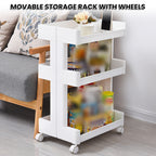 3 Tier Rolling Bathroom Cart Two Widths Set | StorageOZ
