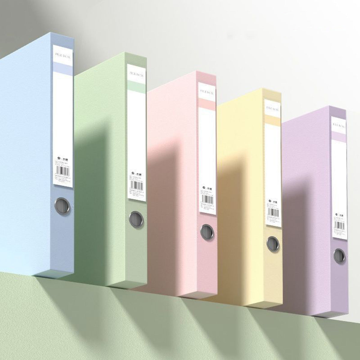 5 Colour File Boxes Two Spine Widths Set | StorageOZ