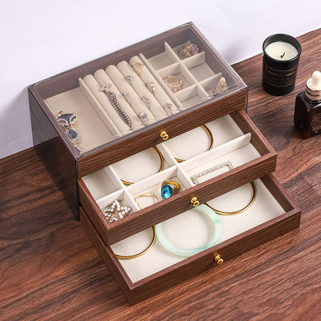 Wooden Jewellery Box Three Layouts Organiser | StorageOZ