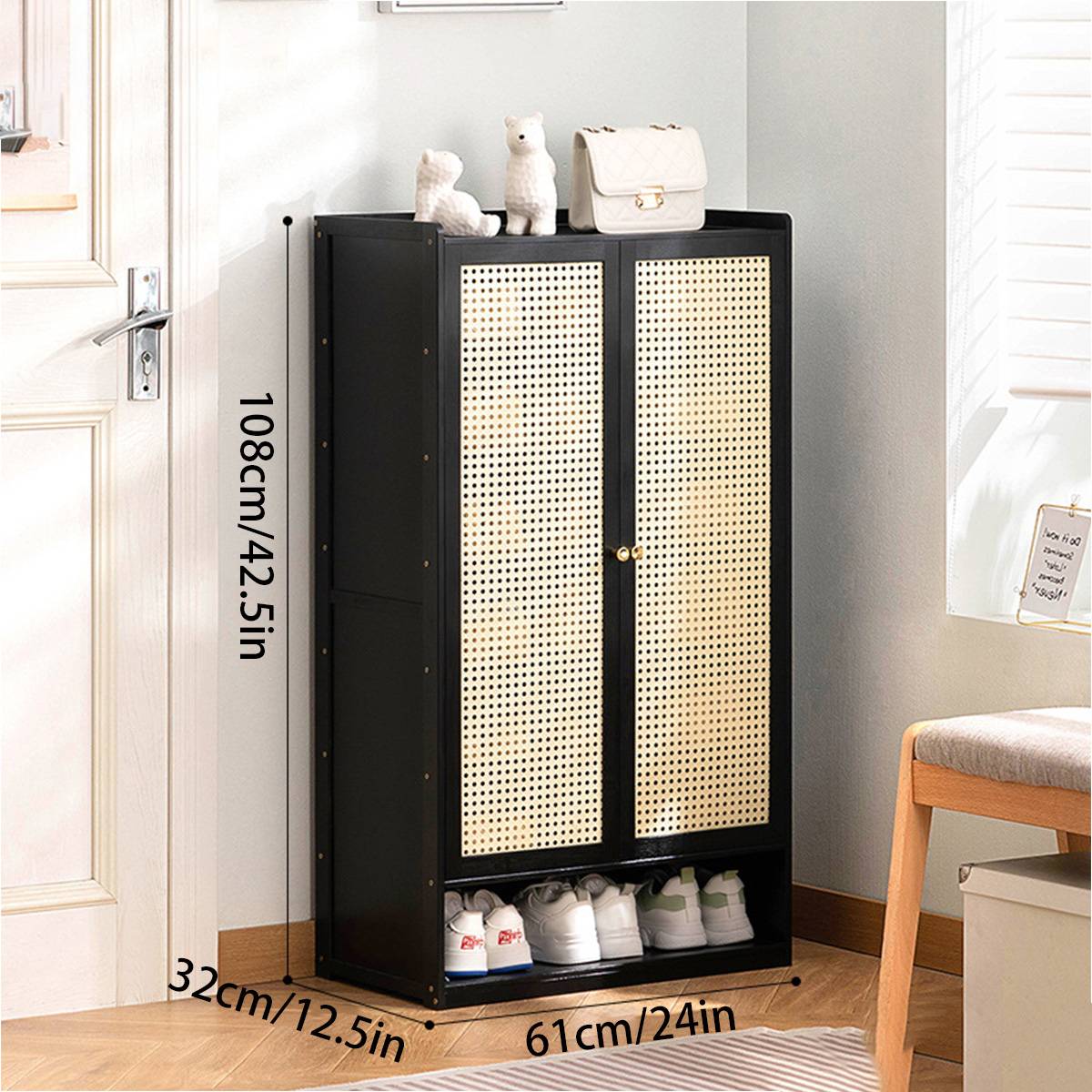 Black Entry Shoe Storage Cabinet Organiser | StorageOZ