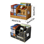 Wooden Desktop File Rack Two Finishes Set | StorageOZ