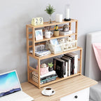 Bamboo Desktop Bookshelf Organiser 60x23x66cm