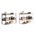 Desktop 2 Tier Storage Shelf Black or White 50cm