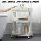 3 Tier Rolling Bathroom Cart Two Widths Set | StorageOZ