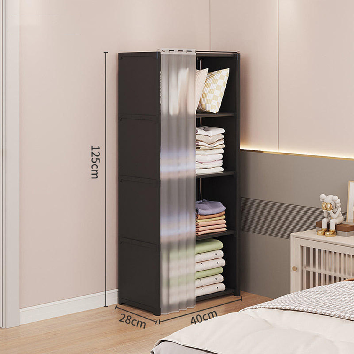 Curtained Modular Storage Shelf Four Layouts | StorageOZ