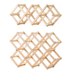 Foldable Pine Wine Rack 5 or 10 Bottles Set | StorageOZ