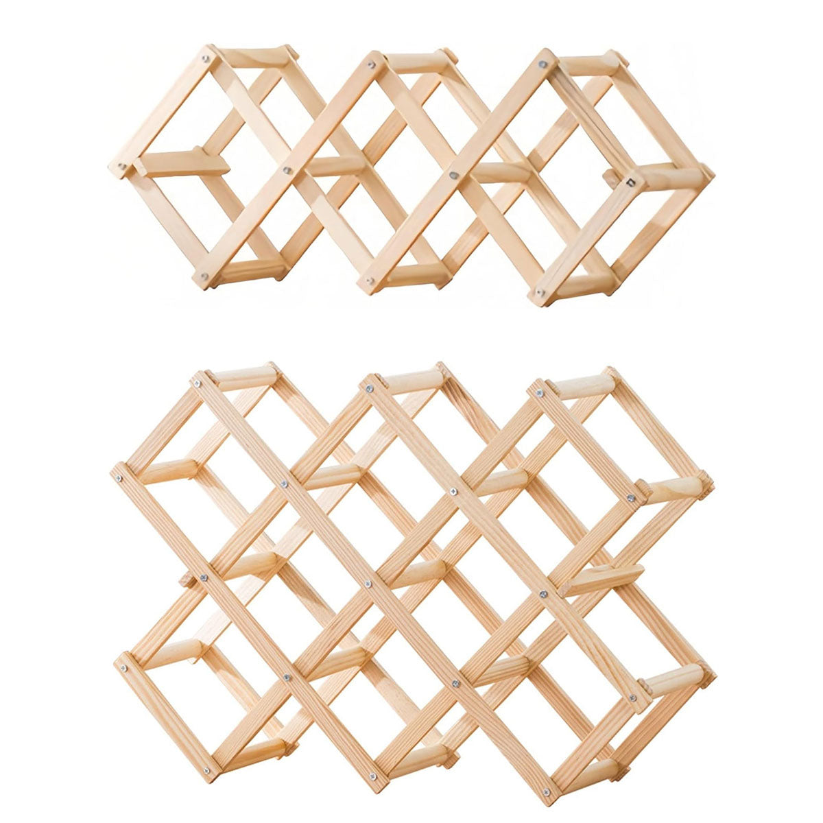 Foldable Pine Wine Rack 5 or 10 Bottles Set | StorageOZ