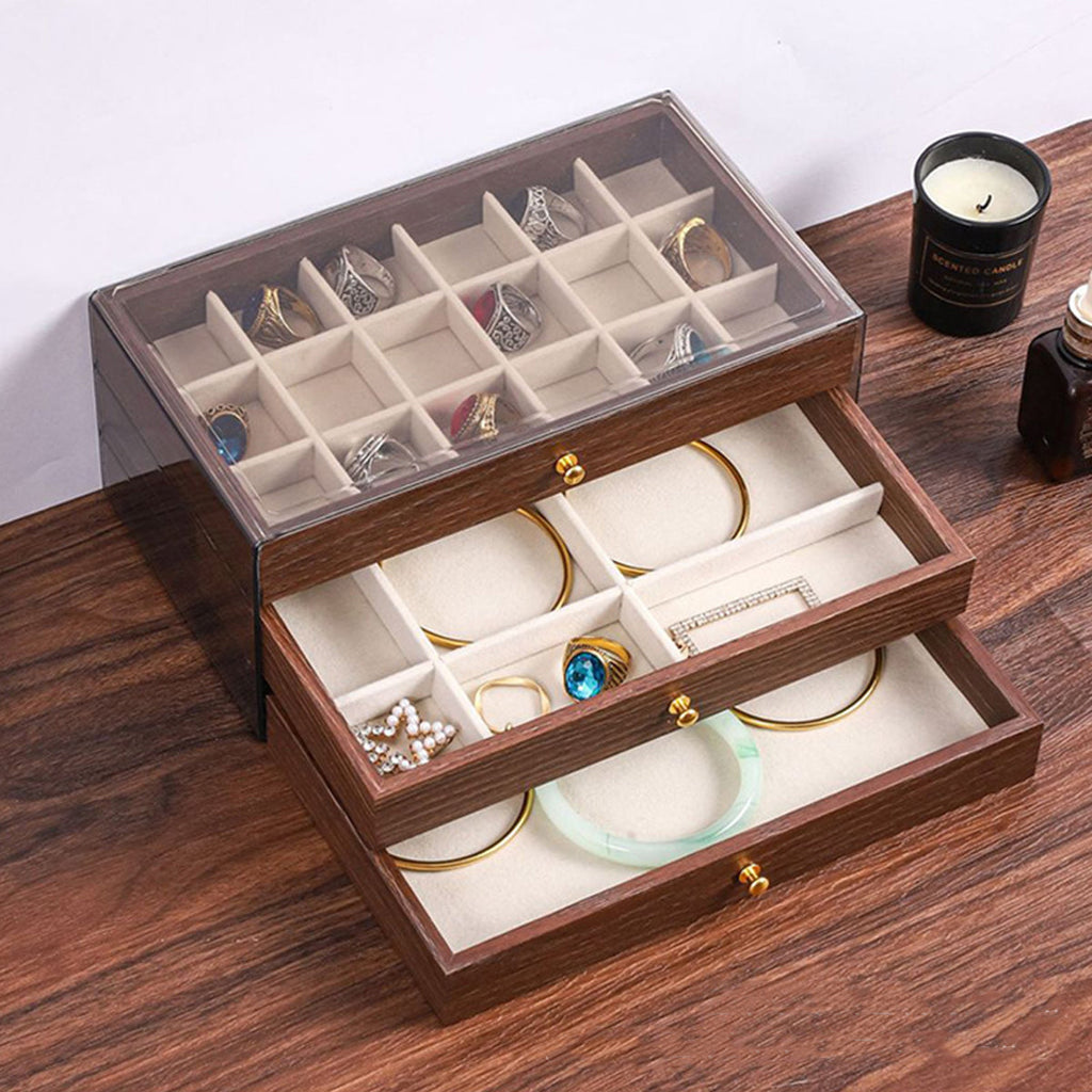 Wooden Jewellery Box Three Layouts Organiser | StorageOZ