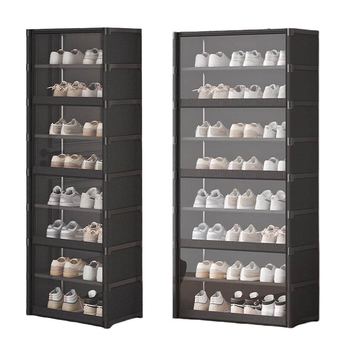 8 Tier Shoe Cabinet Two Depths Organiser | StorageOZ