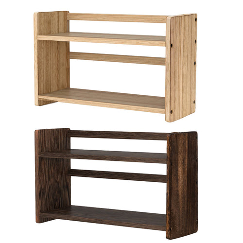 Solid Wood Book Stand Two Brown Tones Set | StorageOZ