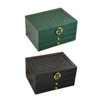 3 Layer Leather Jewellery Box Two Colours | StorageOZ