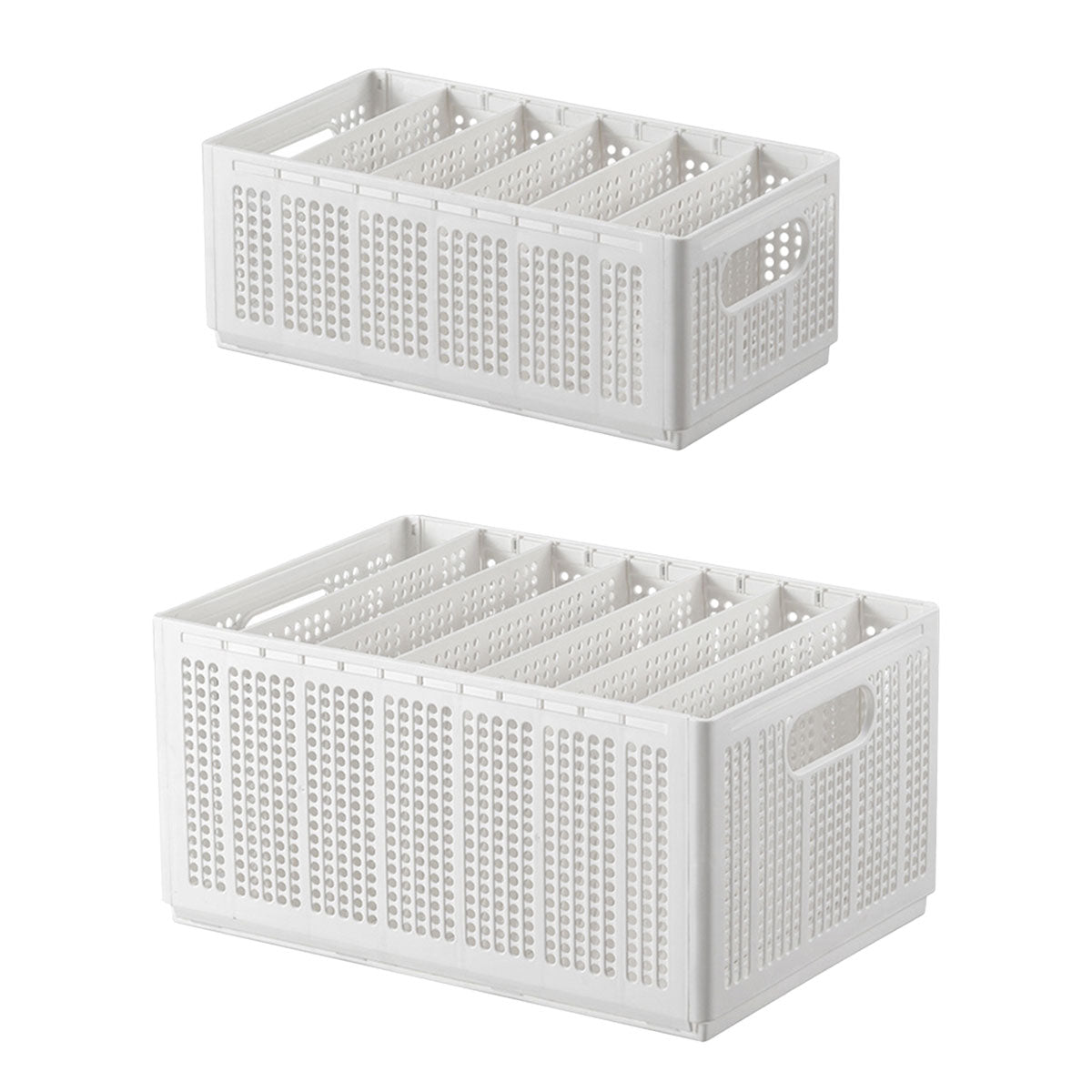 White Plastic Wardrobe Baskets Two Sizes | StorageOZ