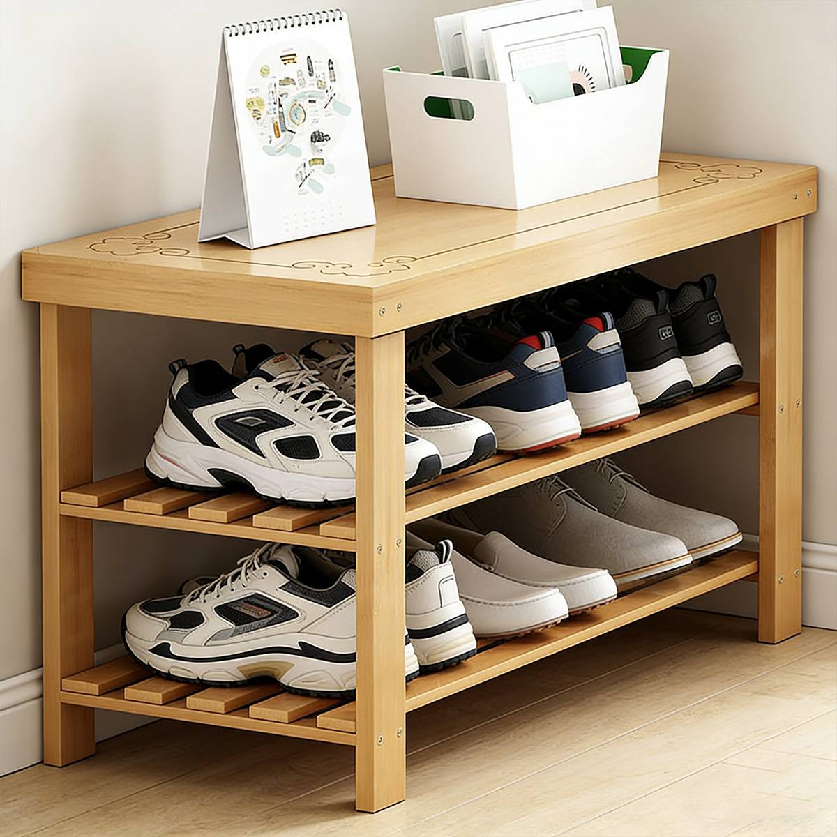 69cm Shoe Stool Entry Storage Organiser Set | StorageOZ