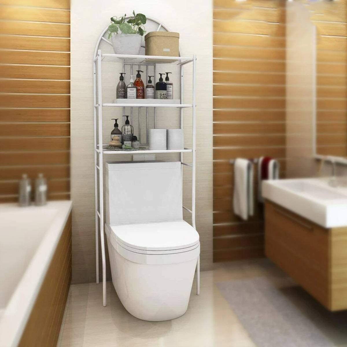 3 Tier Over Toilet Floor Storage Shelf Set | StorageOZ